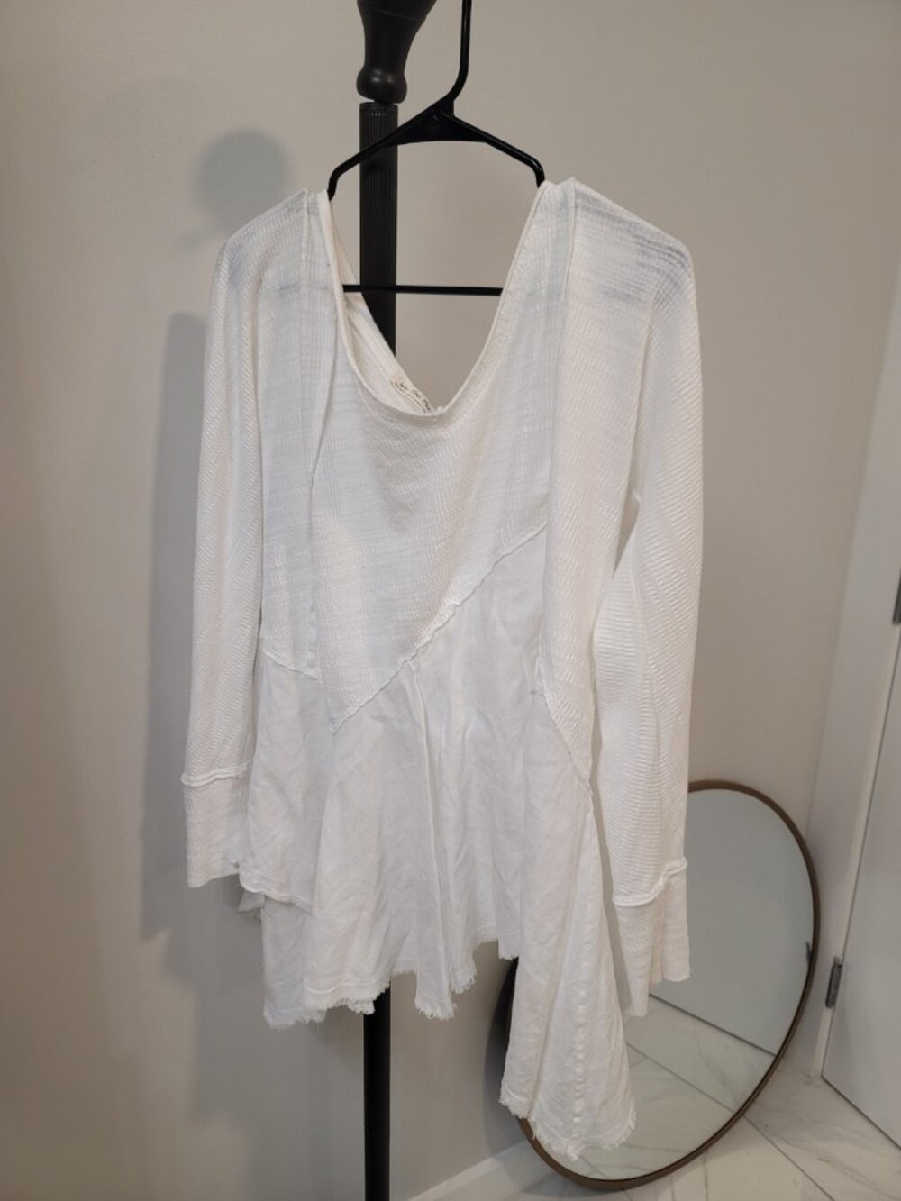 Free People We The Free Comin In Hot Top Size Xs Flowy Relaxed Fit Raw Edges